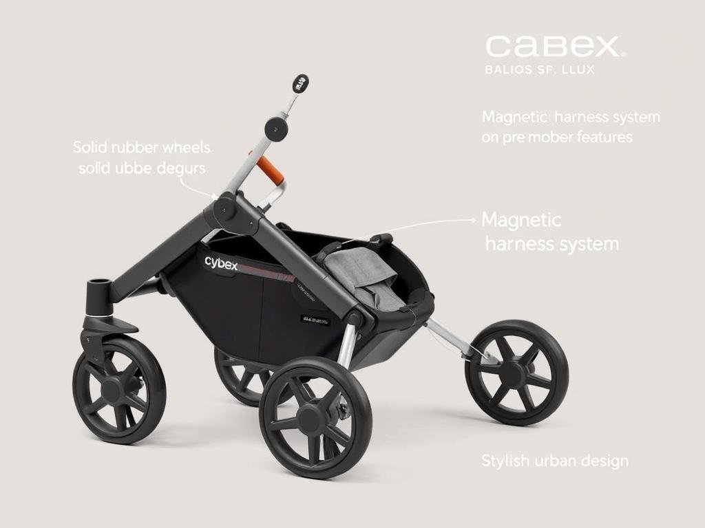 Cybex Balios S Lux Kinderwagen mit Vollgummi-Rädern und Magnetgurt