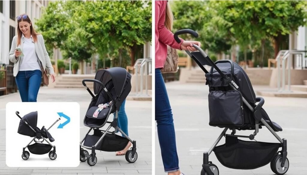 Kinderkraft Nea 2-in-1 im Alltag mit Fokus auf die kompakte Faltung