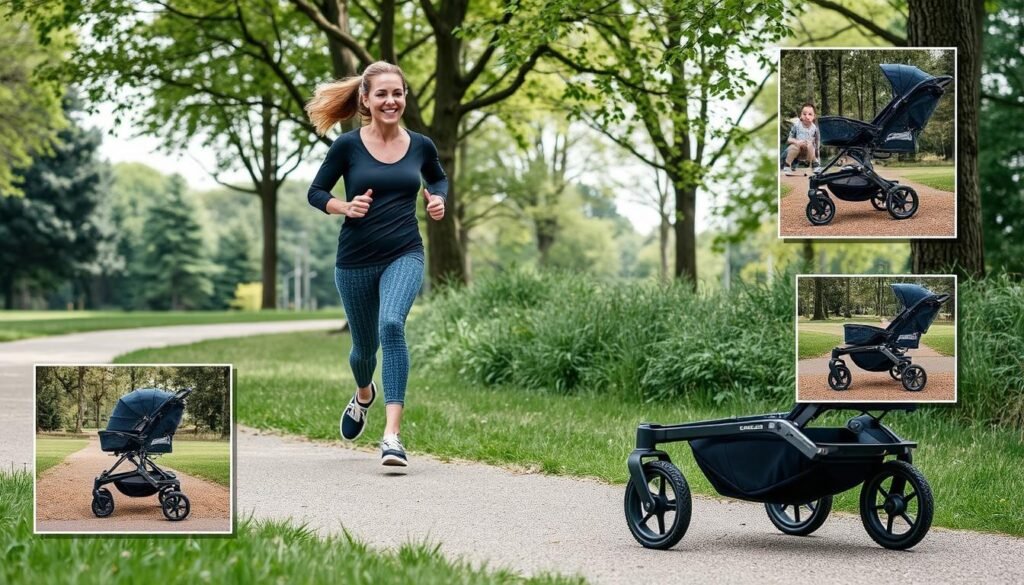Thule Urban Glide 2 im Einsatz beim Joggen auf verschiedenen Untergründen